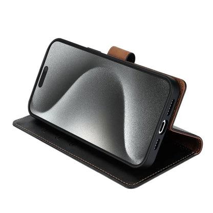 N.BEKUS CSJ-001 For iPhone 16 Pro Wallet Case PU Leather Cover with Stand