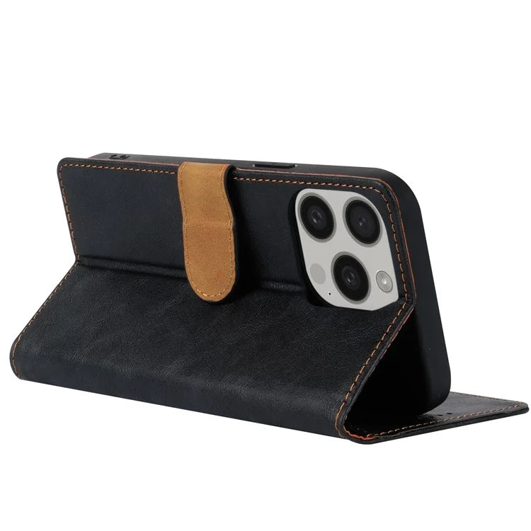 N.BEKUS CSJ-001 For iPhone 16 Pro Wallet Case PU Leather Cover with Stand