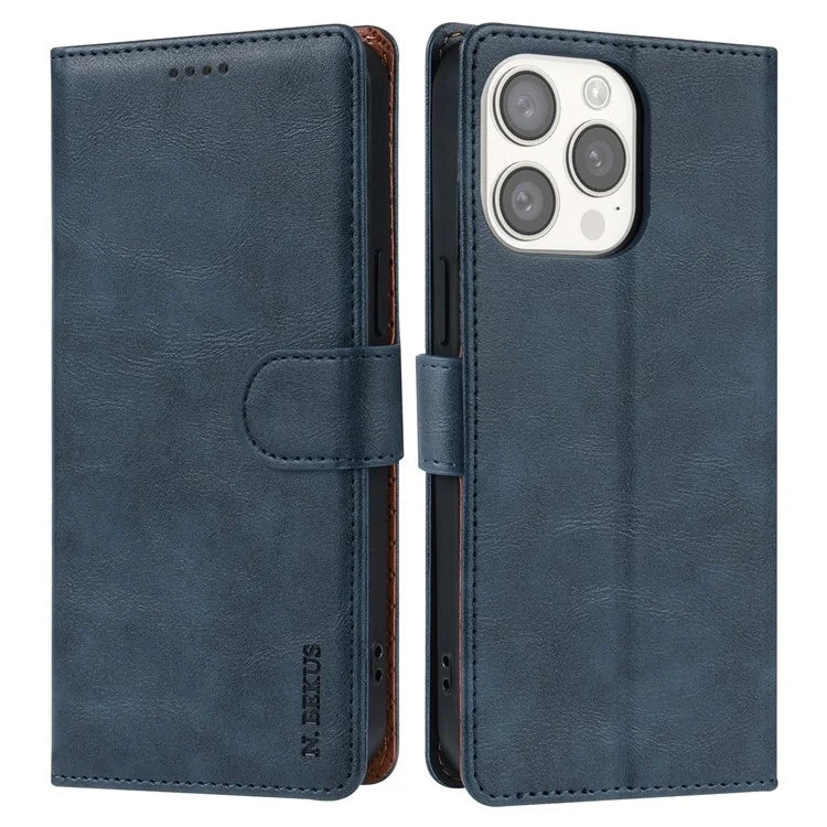 N.BEKUS CSJ-001 For iPhone 16 Pro Wallet Case PU Leather Cover with Stand