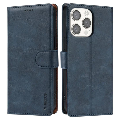 N.BEKUS CSJ-001 For iPhone 16 Pro Wallet Case PU Leather Cover with Stand