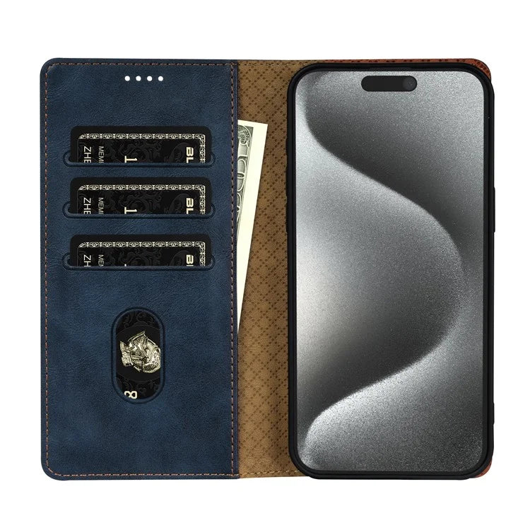 N.BEKUS CSJ-001 For iPhone 16 Pro Wallet Case PU Leather Cover with Stand