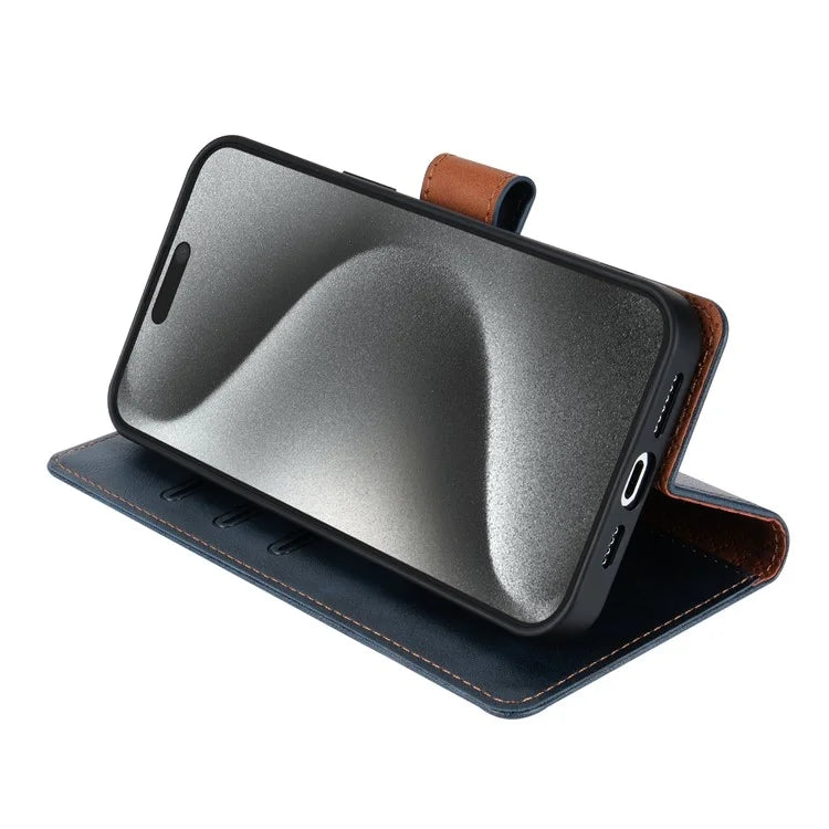 N.BEKUS CSJ-001 For iPhone 16 Pro Wallet Case PU Leather Cover with Stand