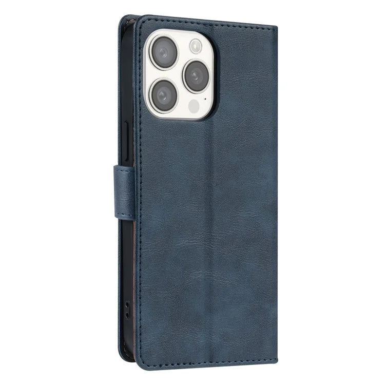 N.BEKUS CSJ-001 For iPhone 16 Pro Wallet Case PU Leather Cover with Stand
