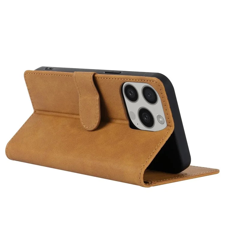 N.BEKUS CSJ-001 For iPhone 16 Pro Wallet Case PU Leather Cover with Stand