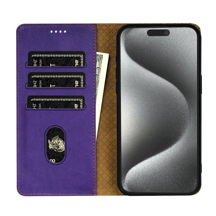 N.BEKUS CSJ-001 For iPhone 16 Pro Wallet Case PU Leather Cover with Stand