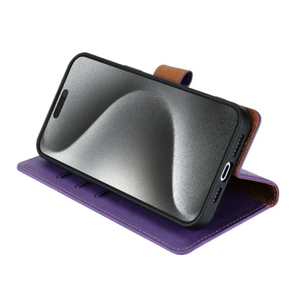 N.BEKUS CSJ-001 For iPhone 16 Pro Wallet Case PU Leather Cover with Stand