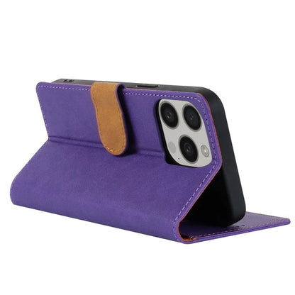 N.BEKUS CSJ-001 For iPhone 16 Pro Wallet Case PU Leather Cover with Stand