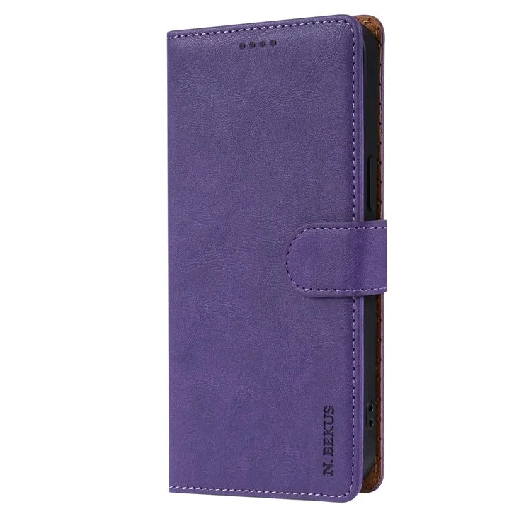 N.BEKUS CSJ-001 For iPhone 16 Pro Wallet Case PU Leather Cover with Stand