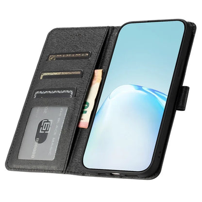 For Samsung Galaxy A55 5G Case Silk Texture Shockproof Leather Wallet Phone Cover