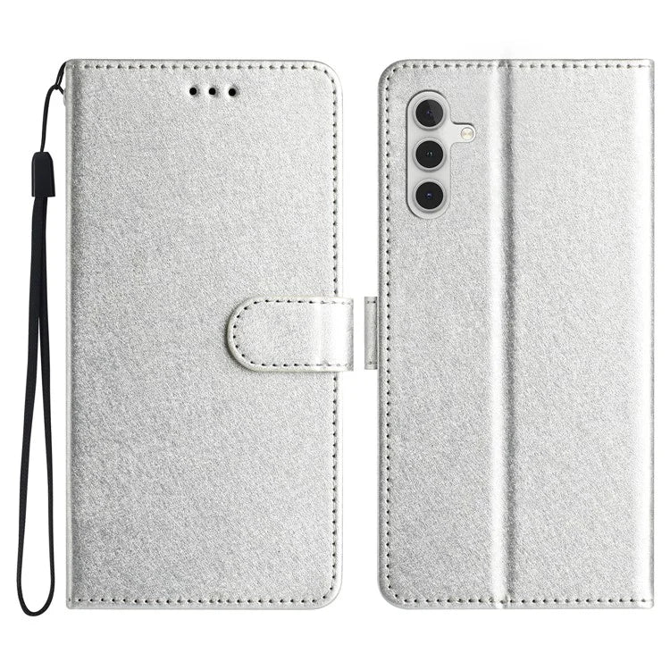 For Samsung Galaxy A55 5G Case Silk Texture Shockproof Leather Wallet Phone Cover