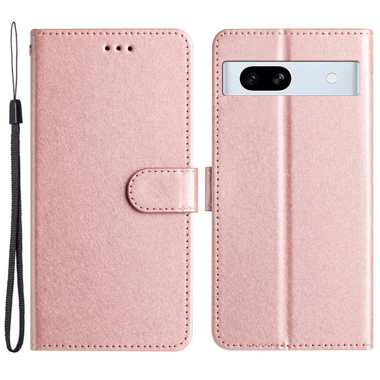 For Google Pixel 8a Case Flip Wallet Leather Silk Texture Phone Cover