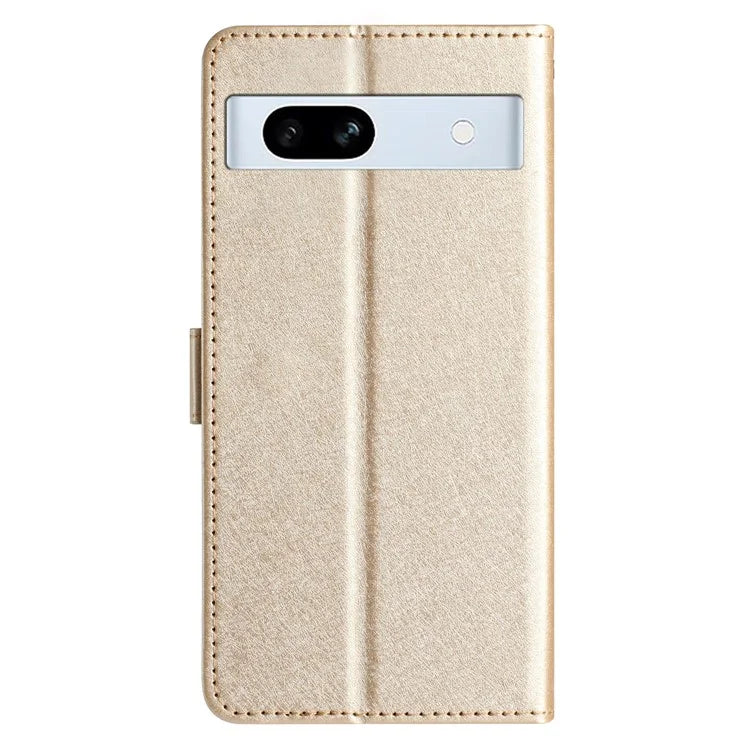 For Google Pixel 8a Case Flip Wallet Leather Silk Texture Phone Cover