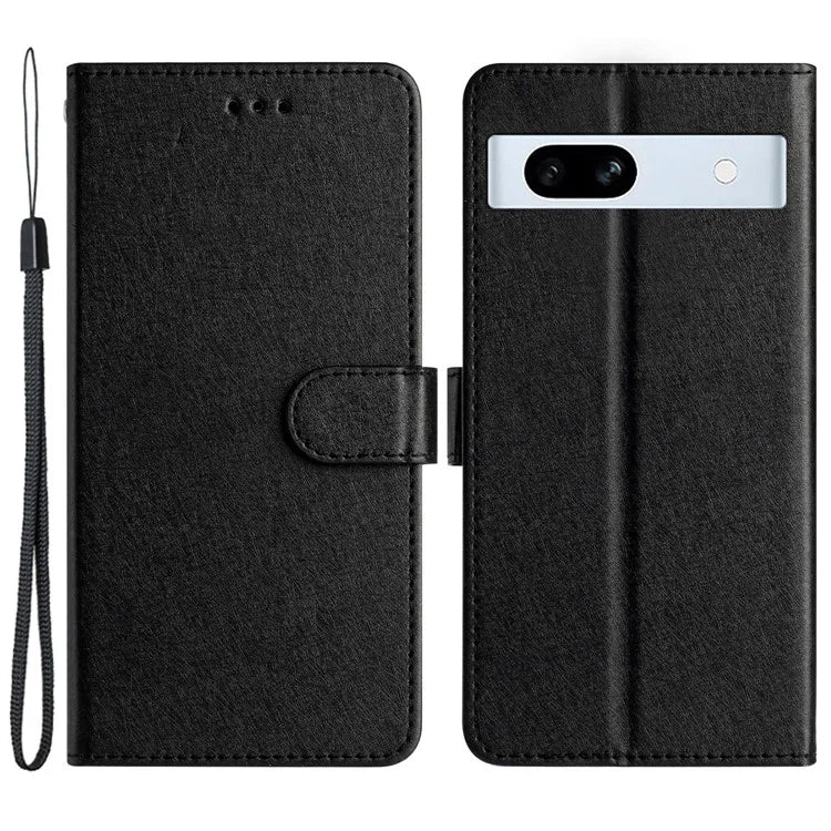 For Google Pixel 8a Case Flip Wallet Leather Silk Texture Phone Cover