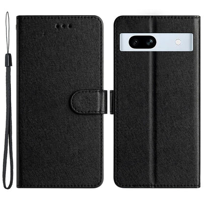 For Google Pixel 8a Case Flip Wallet Leather Silk Texture Phone Cover