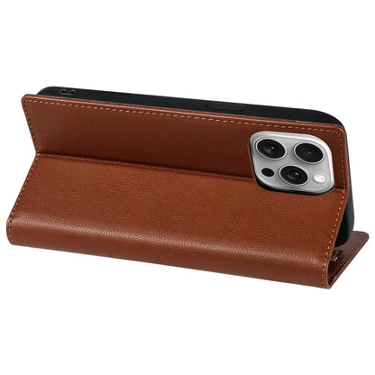 BKS-001 For iPhone 16 Pro Max Case PU Leather Phone Cover Magnetic Closure