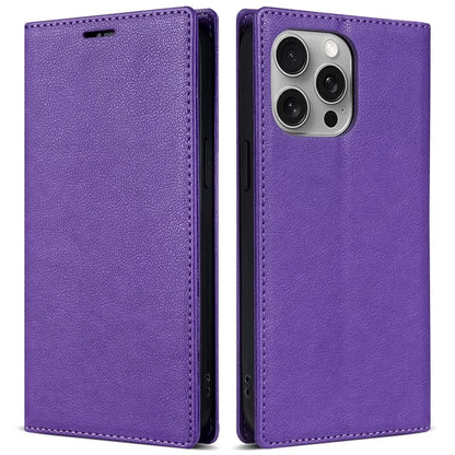 BKS-001 For iPhone 16 Pro Max Case PU Leather Phone Cover Magnetic Closure