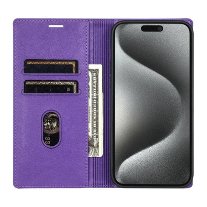 BKS-001 For iPhone 16 Pro Max Case PU Leather Phone Cover Magnetic Closure