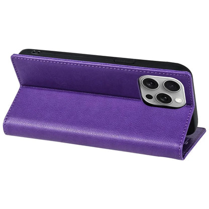 BKS-001 For iPhone 16 Pro Max Case PU Leather Phone Cover Magnetic Closure