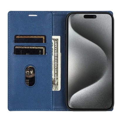 BKS-001 For iPhone 16 Pro Max Case PU Leather Phone Cover Magnetic Closure