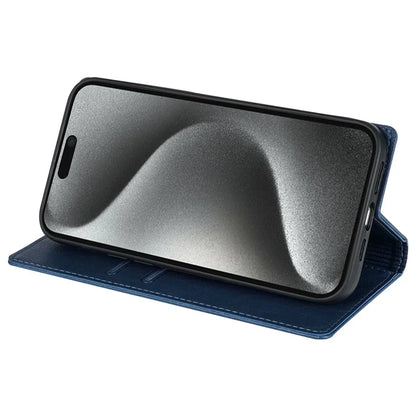 BKS-001 For iPhone 16 Pro Max Case PU Leather Phone Cover Magnetic Closure