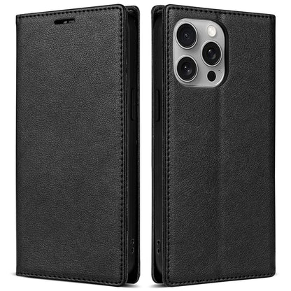 BKS-001 For iPhone 16 Pro Max Case PU Leather Phone Cover Magnetic Closure