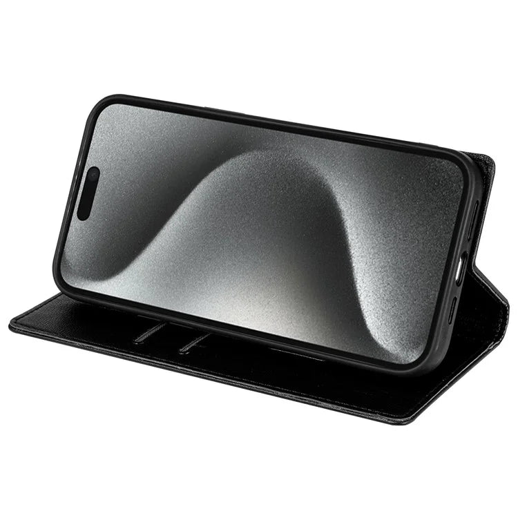 BKS-001 For iPhone 16 Pro Max Case PU Leather Phone Cover Magnetic Closure