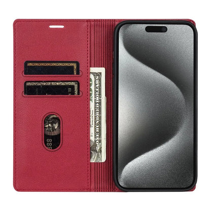 BKS-001 For iPhone 16 Pro Max Case PU Leather Phone Cover Magnetic Closure