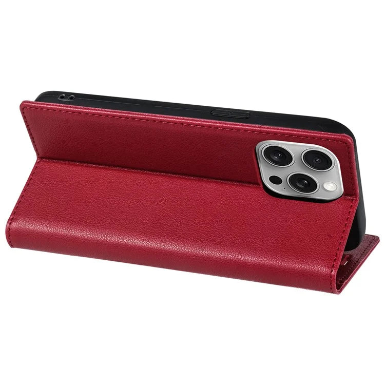 BKS-001 For iPhone 16 Pro Max Case PU Leather Phone Cover Magnetic Closure
