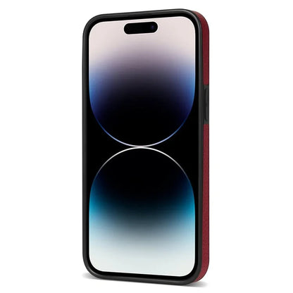For iPhone 16 Pro Max Kickstand Case PU+TPU Card Holder Phone Cover