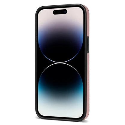 For iPhone 16 Pro Max Kickstand Case PU+TPU Card Holder Phone Cover
