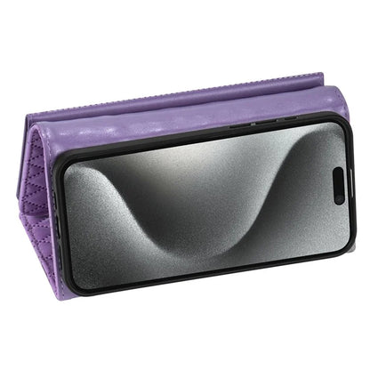 BKS-002 For iPhone 16 Pro Max Stand Case PU Leather Wallet Purse Phone Cover with Shoulder Strap