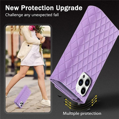 BKS-002 For iPhone 16 Pro Max Stand Case PU Leather Wallet Purse Phone Cover with Shoulder Strap