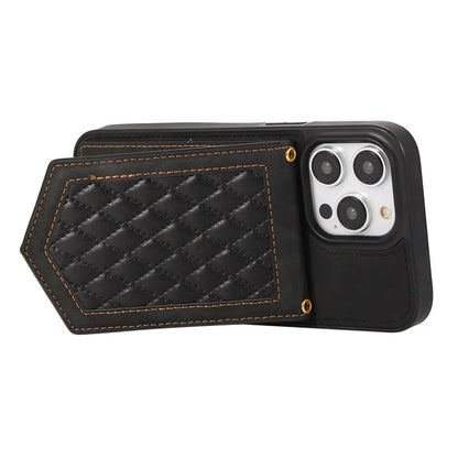 For iPhone 16 Pro Cover TPU Leather Phone Case RFID Blocking Hidden Mirror