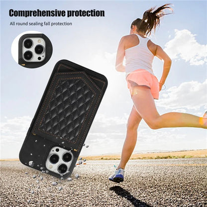 For iPhone 16 Pro Cover TPU Leather Phone Case RFID Blocking Hidden Mirror