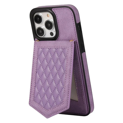 For iPhone 16 Pro Cover TPU Leather Phone Case RFID Blocking Hidden Mirror