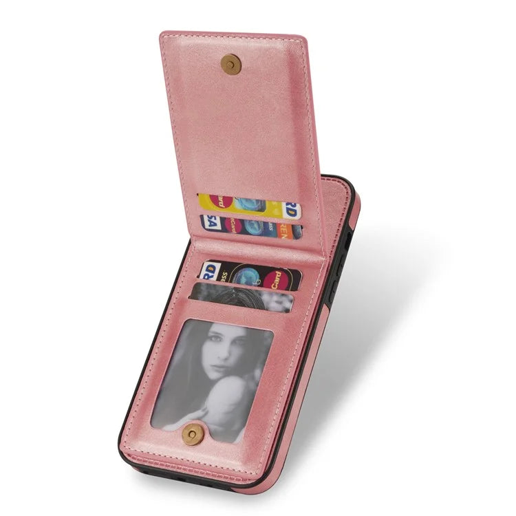 N.BEKUS For iPhone 16 Pro Max Card Slots Case RFID Blocking Leather+TPU Kickstand Phone Cover