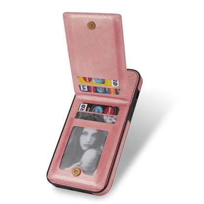 N.BEKUS For iPhone 16 Pro Max Card Slots Case RFID Blocking Leather+TPU Kickstand Phone Cover