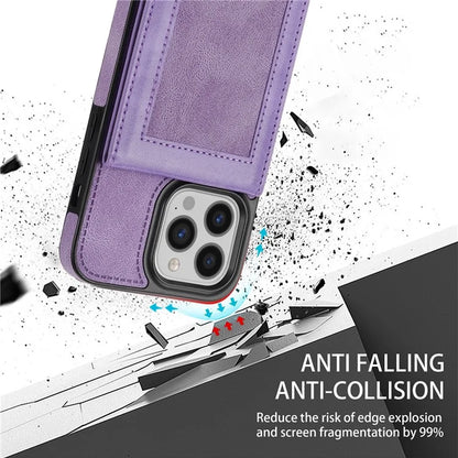 N.BEKUS For iPhone 16 Pro Max Card Slots Case RFID Blocking Leather+TPU Kickstand Phone Cover