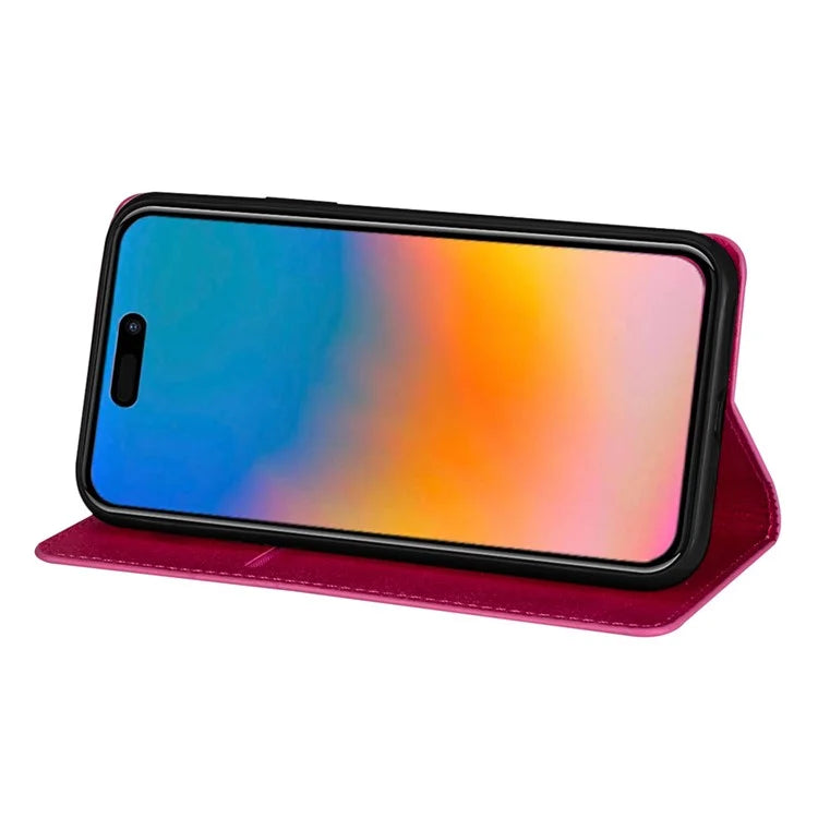 For iPhone 16 Pro Case Glittery Card Slot PU+TPU Phone Cover