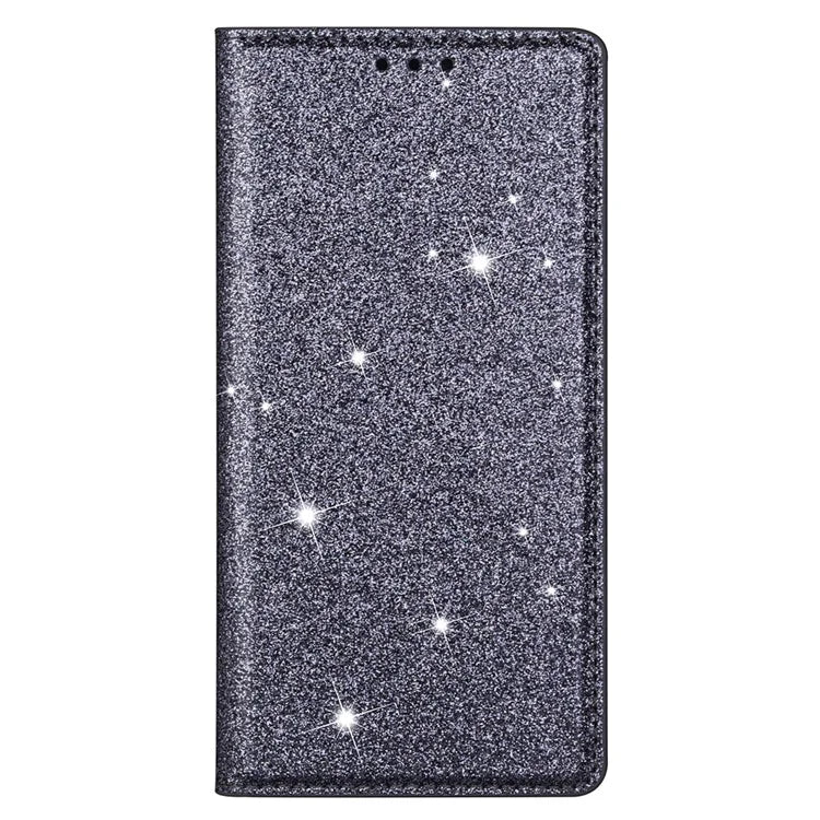 For iPhone 16 Pro Case Glittery Card Slot PU+TPU Phone Cover