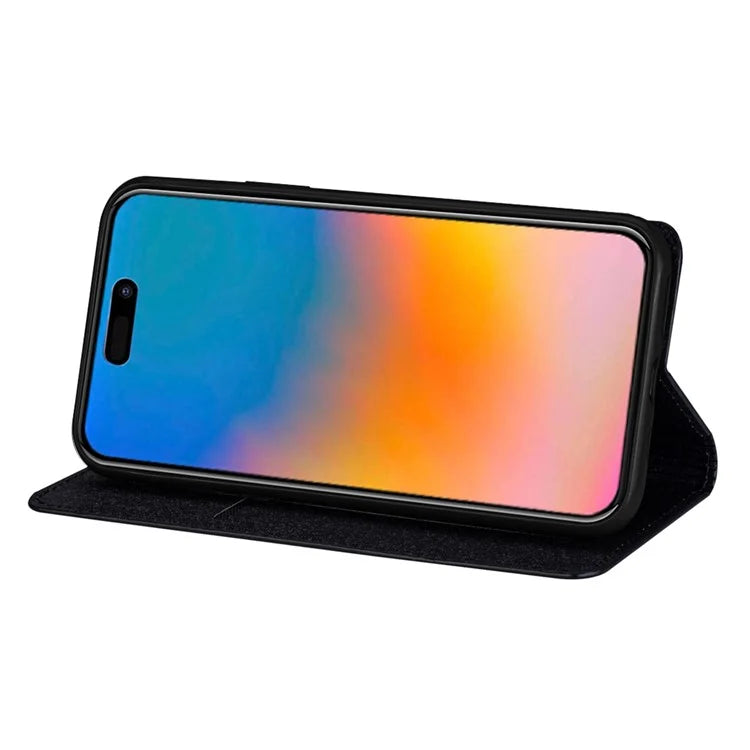 For iPhone 16 Pro Case Glittery Card Slot PU+TPU Phone Cover
