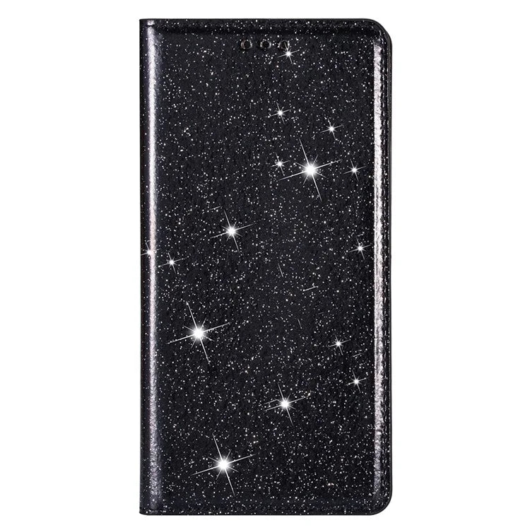 For iPhone 16 Pro Case Glittery Card Slot PU+TPU Phone Cover