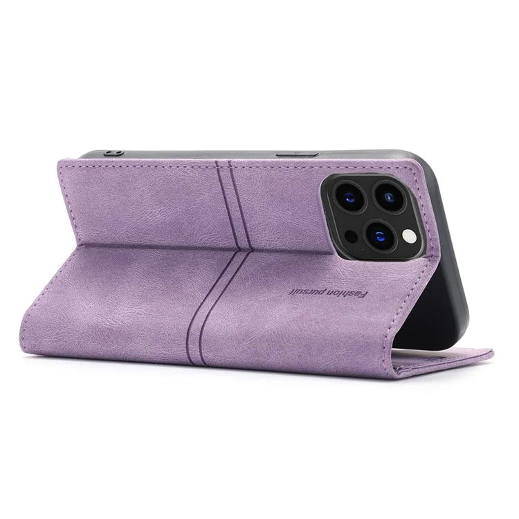 For iPhone 16 Pro Wallet Case Magnetic Closing Leather Phone Cover