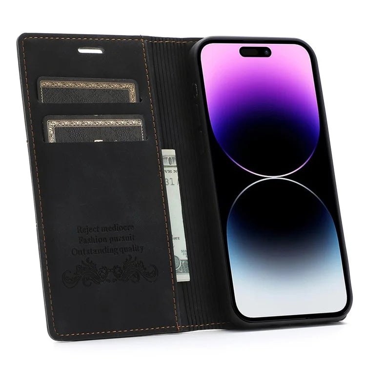 For iPhone 16 Pro Wallet Case Magnetic Closing Leather Phone Cover