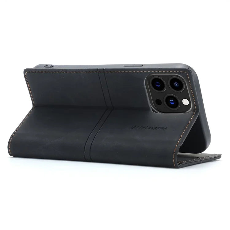 For iPhone 16 Pro Wallet Case Magnetic Closing Leather Phone Cover