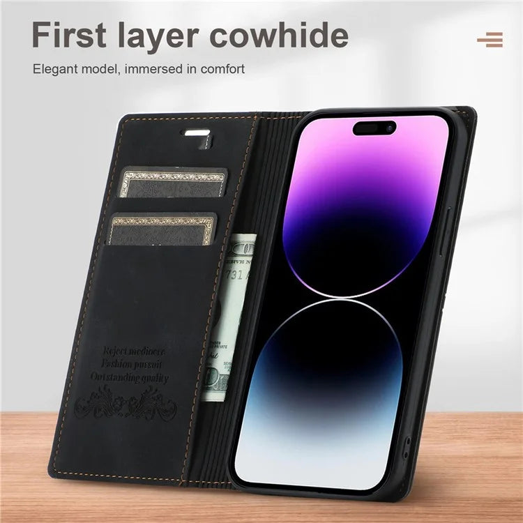 For iPhone 16 Pro Wallet Case Magnetic Closing Leather Phone Cover