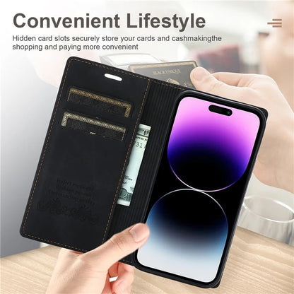 For iPhone 16 Pro Wallet Case Magnetic Closing Leather Phone Cover