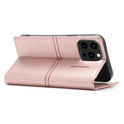 For iPhone 16 Pro Wallet Case Magnetic Closing Leather Phone Cover