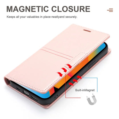 For iPhone 16 Pro Wallet Case Magnetic Closing Leather Phone Cover
