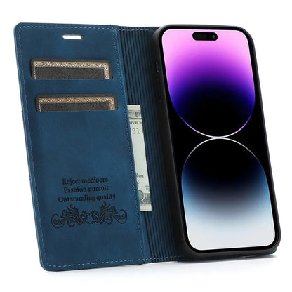 For iPhone 16 Pro Wallet Case Magnetic Closing Leather Phone Cover
